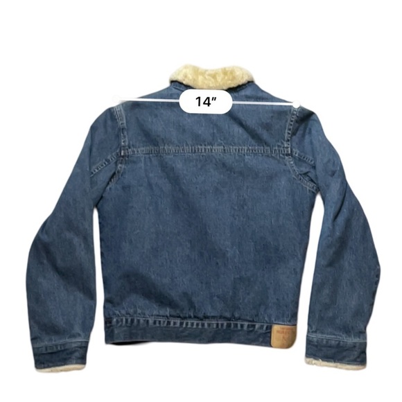 Vintage Roxy Girl Girls Denim Jacket Faux Sherpa Lining - Picture 8 of 8